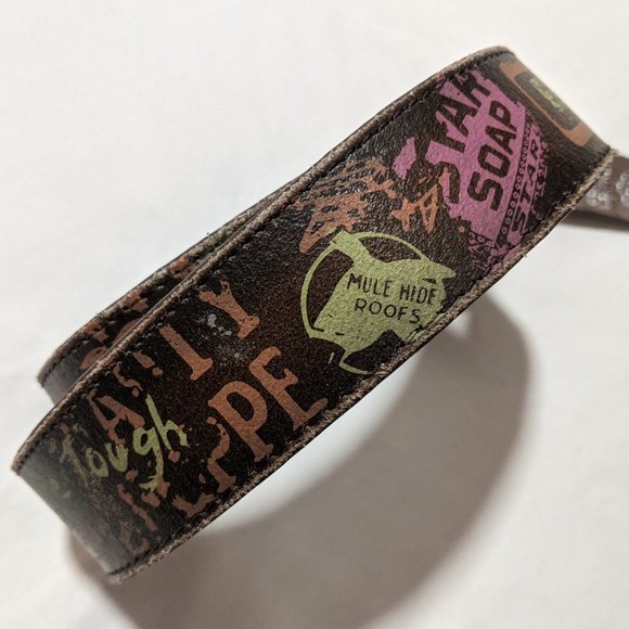 36"-38" Vera Pelle (Genuine Leather) Graffiti Belt - Picture 4 of 9